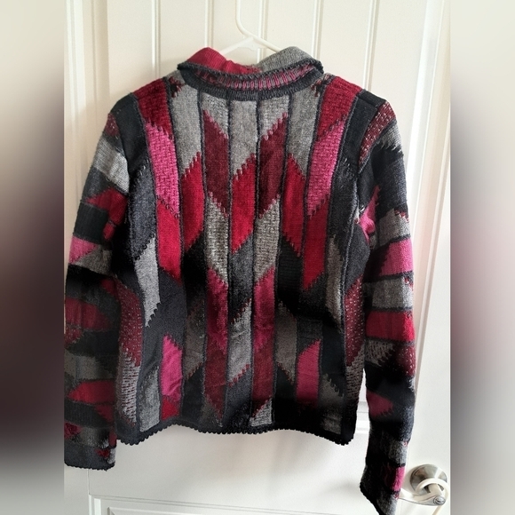 VTG CHESSY LEWIS knit cardigan sweater Wool blend COTTAGE CORE coastal BOHO S - Picture 7 of 7